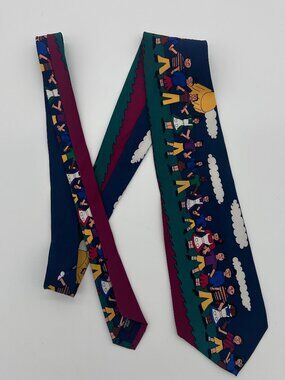 Vintage Save The Children Tie USA Made 1990s Charity Graphic